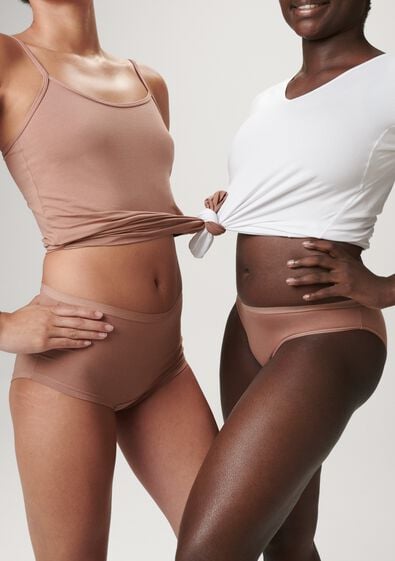 débardeur femme à bretelles spaghetti coton confort parfait marron clair marron clair - 19631365LIGHTBROWN - HEMA